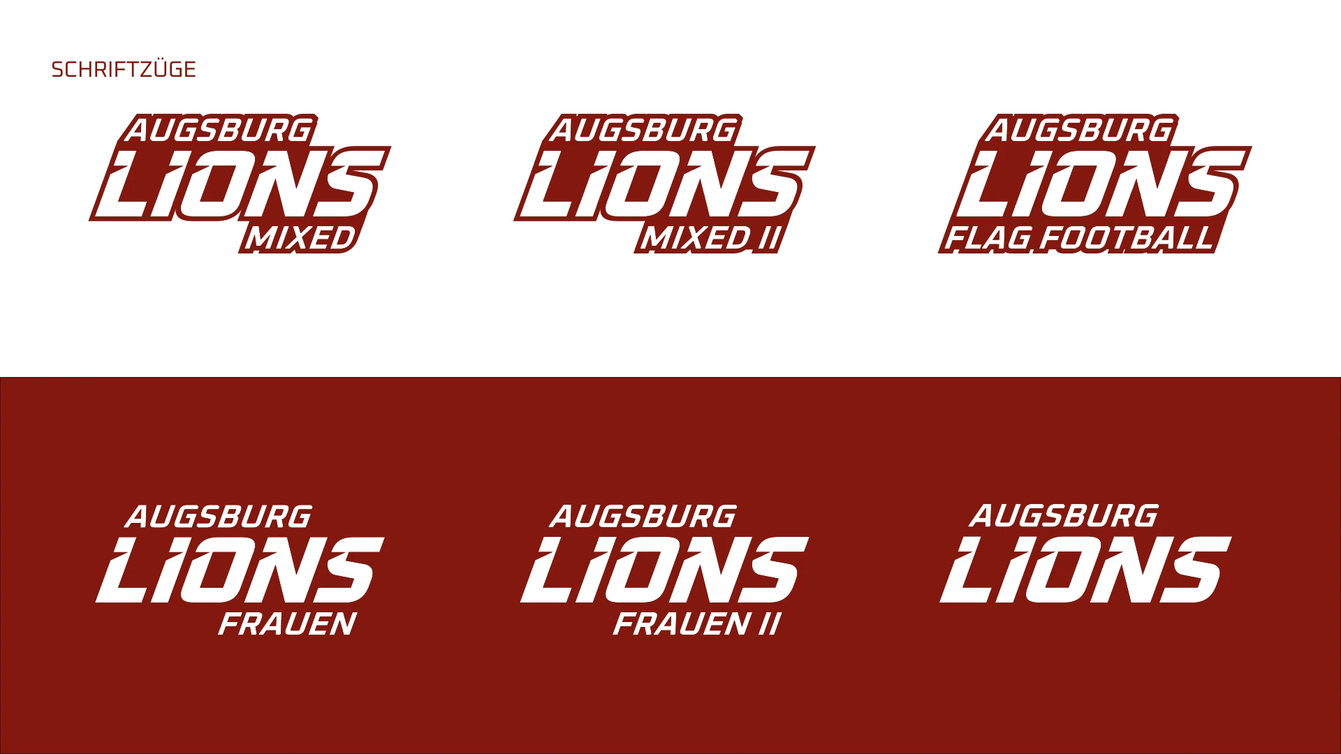 Augsburg Lions Team Sub-brand Typography